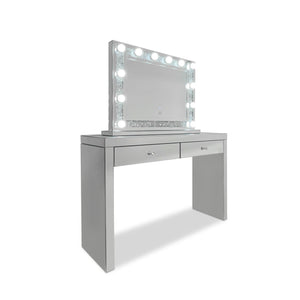 Hollywood Kaptafel met licht - Crystal White by Luxury Palace - luxurypalace.nl