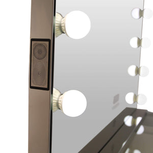Hollywood kaptafel met licht, speakers & bluetooth - Glam Queen - Wit spiegelglas - luxurypalace.nl