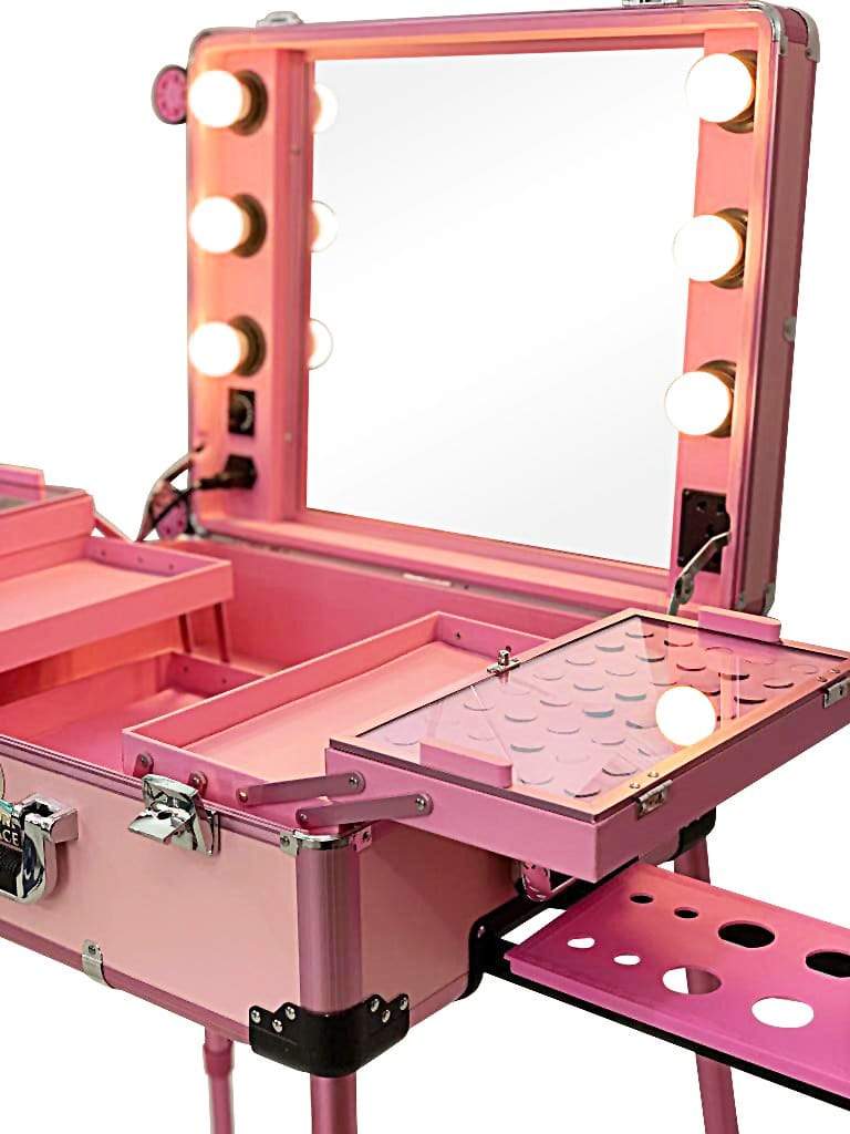 specificatie grip doel Make up Koffer - Backstage Vanity on (W)heels - Roze – luxurypalace.nl