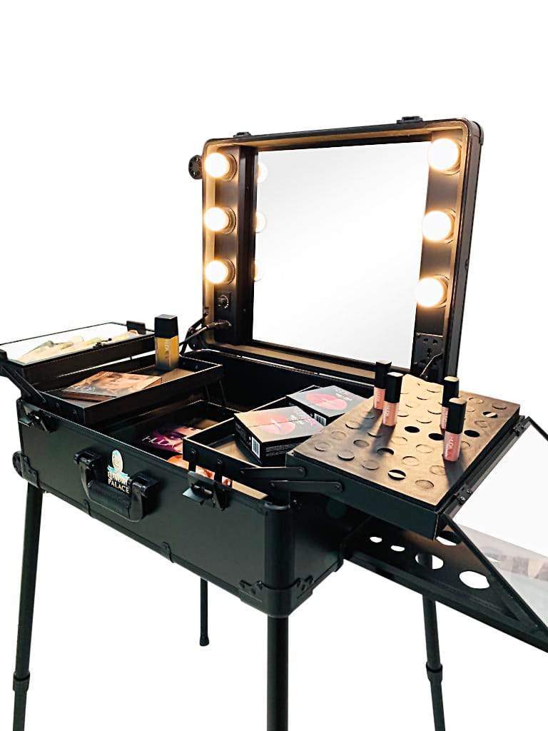 De daadwerkelijke ui compact Make up Koffer - Backstage Vanity on (W)heels - Zwart – luxurypalace.nl
